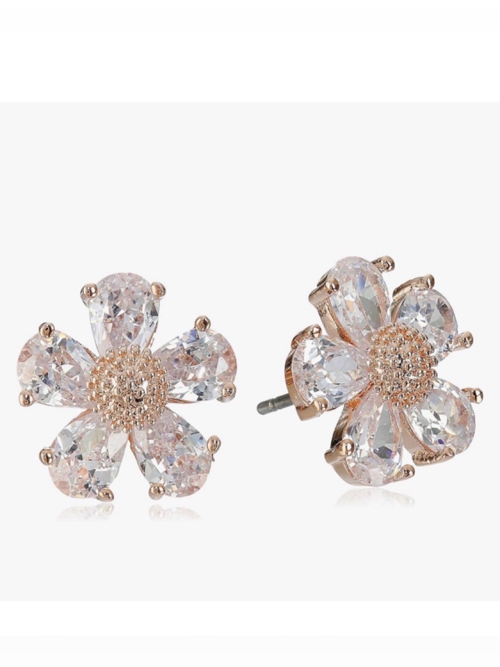 Betsey Johnson Crystal Flower Stud Earrings NWT